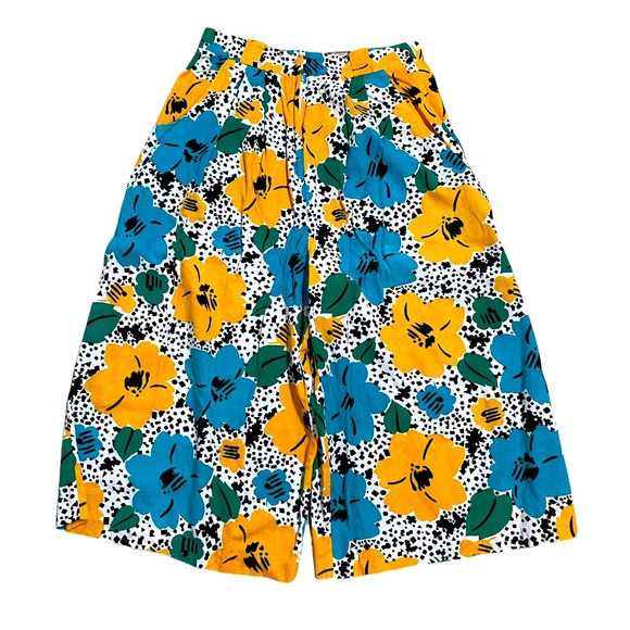 Vintage Pants - 80s/90s vintage floral palazzo culotte pants 🌼